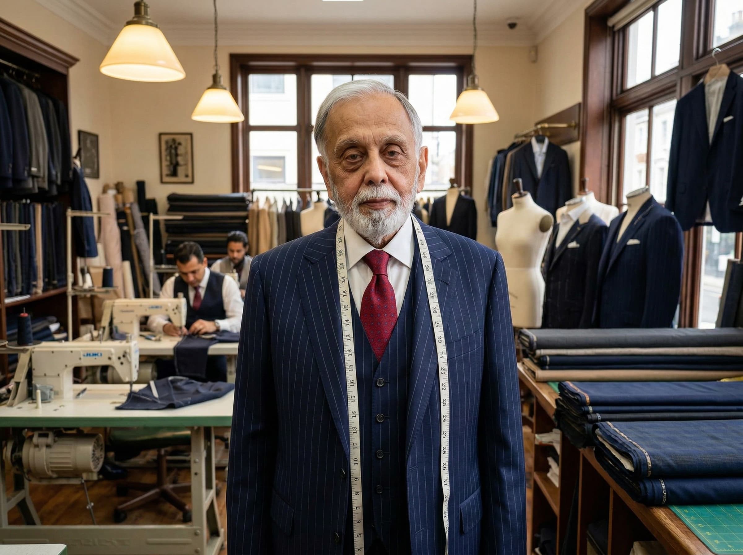 Master Tailor, Peter Navin, Owner of Navin's Custom Tailors in the Work Shop